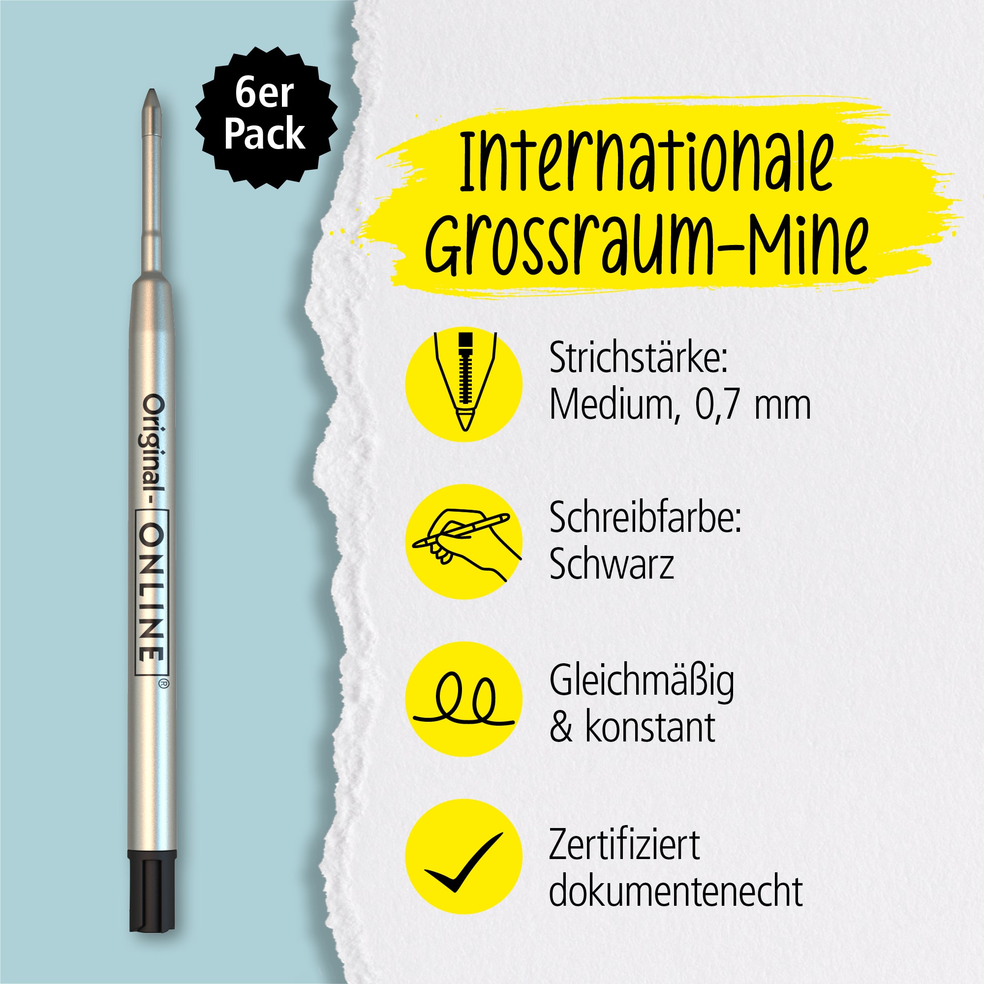 Kugelschreiber Großraummine schwarz 6 Details