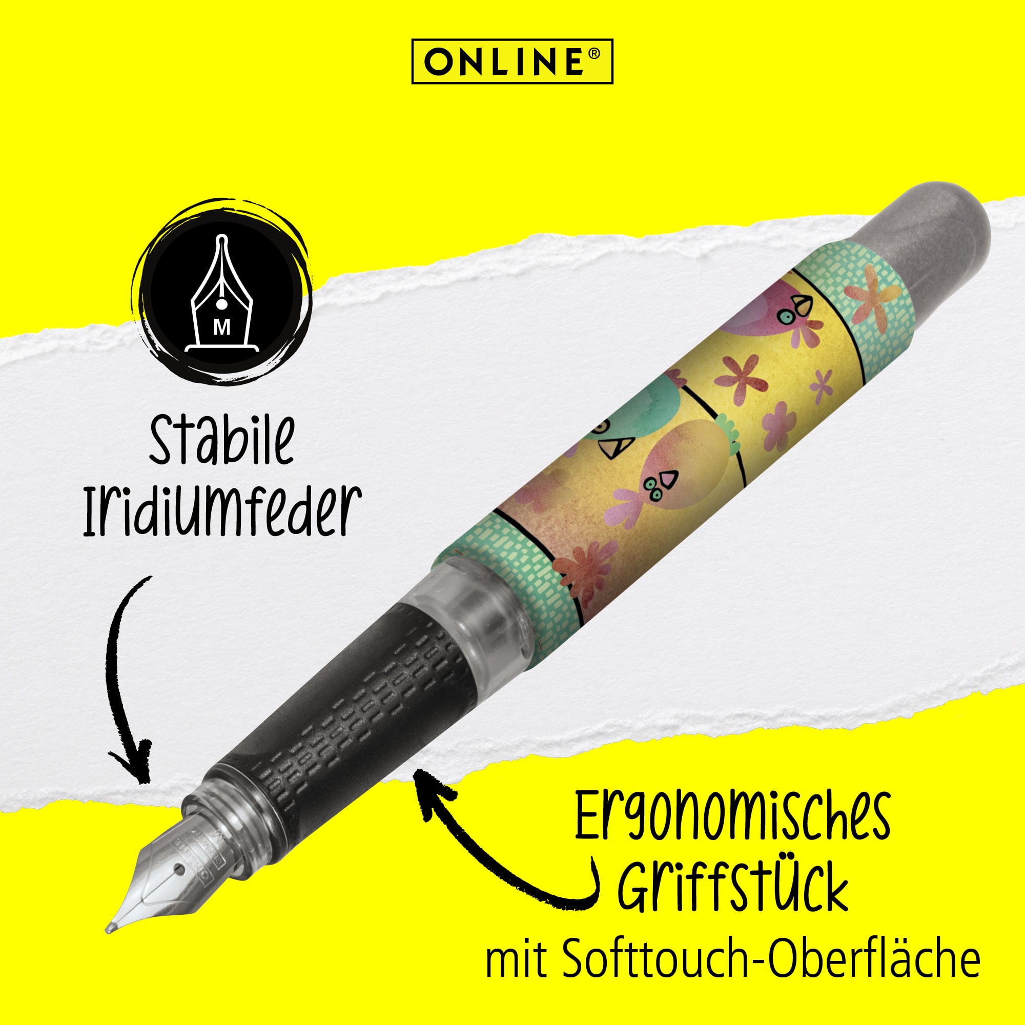 Eine stabile Iridiumfeder und ein ergonomisches Griffstück zeichnen unseren College Füller aus