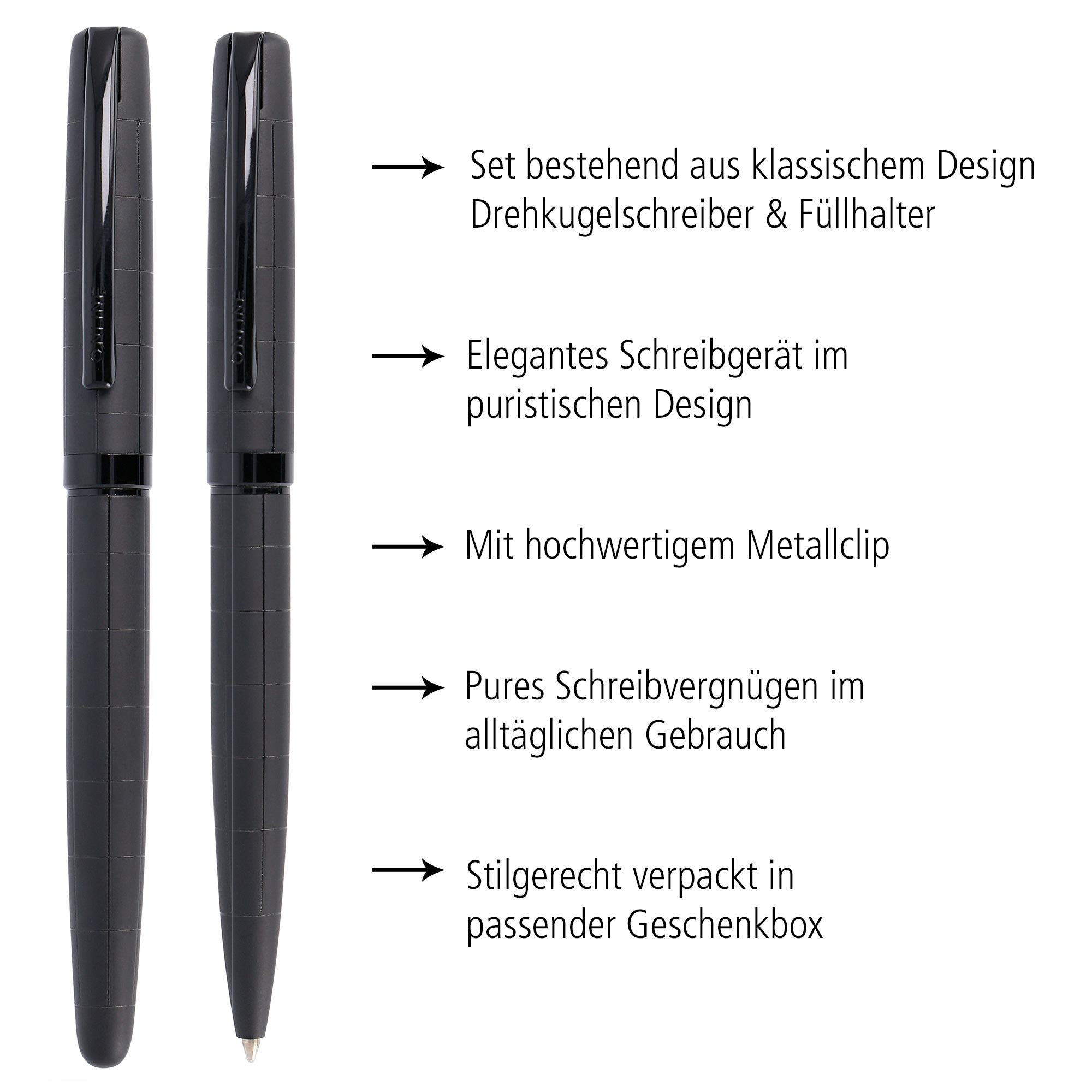 Mit hochwertigem Metallclip für pures Schreibvergnügen im alltäglichen Gebrauch