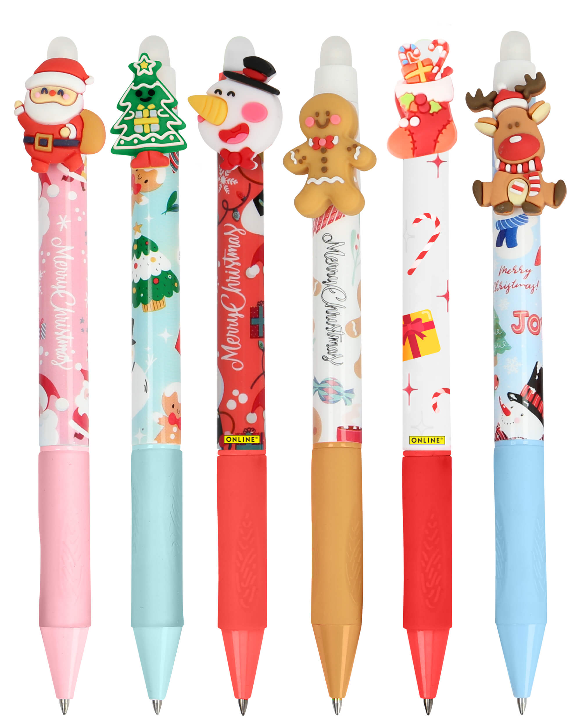 erasable gel pens ONLINE magiXX Fun X-Mas edition, 6-pack