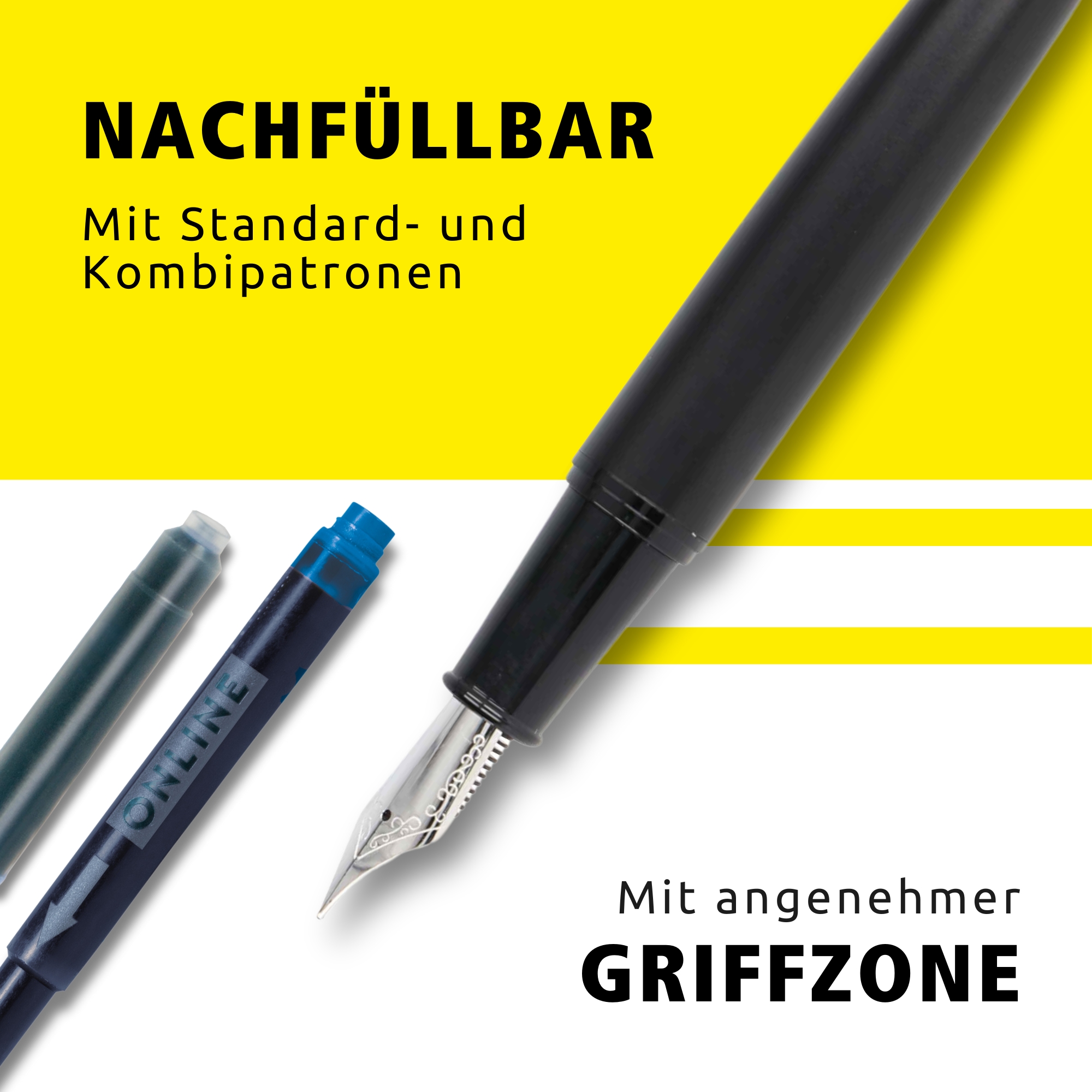 Nachfüllbar mir Standard- und Kombipatronen