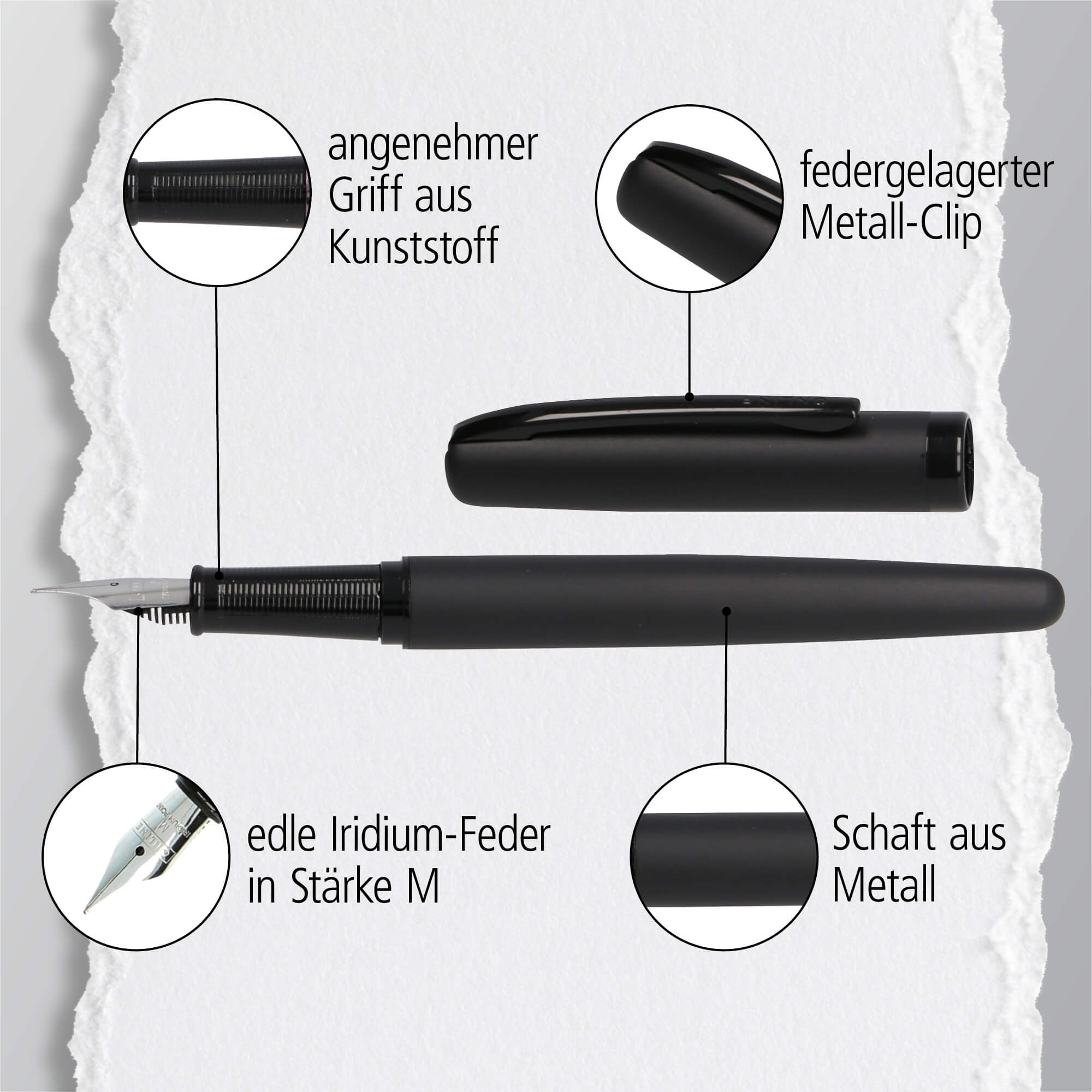 Mit edler Iridiumfeder in der Stärke M