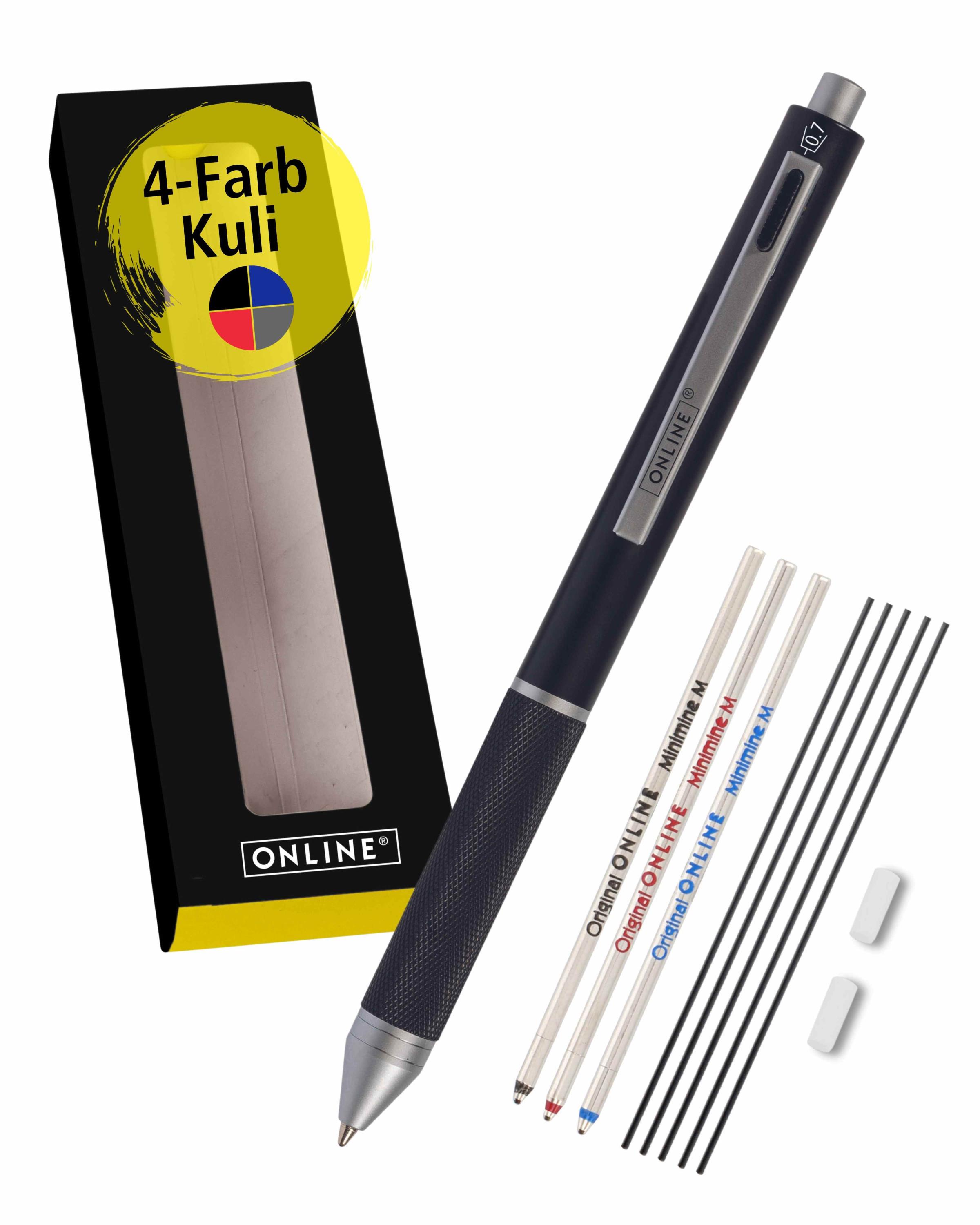 Multipen 4-in-1 Black incl. extra Refills in Box