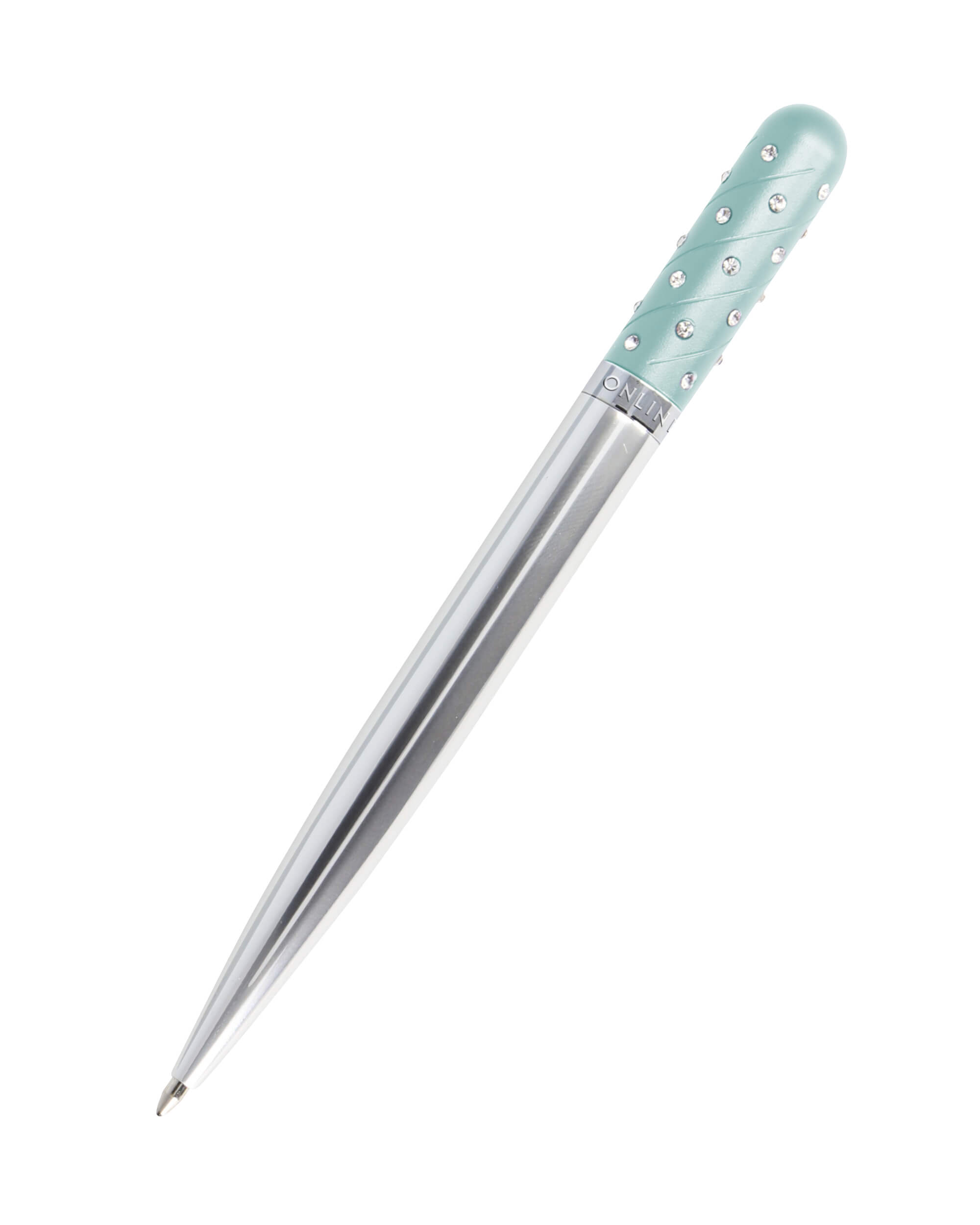 Ballpen Crystal Pen Turquoise, metal, incl. international kingsize refill black, in gift box