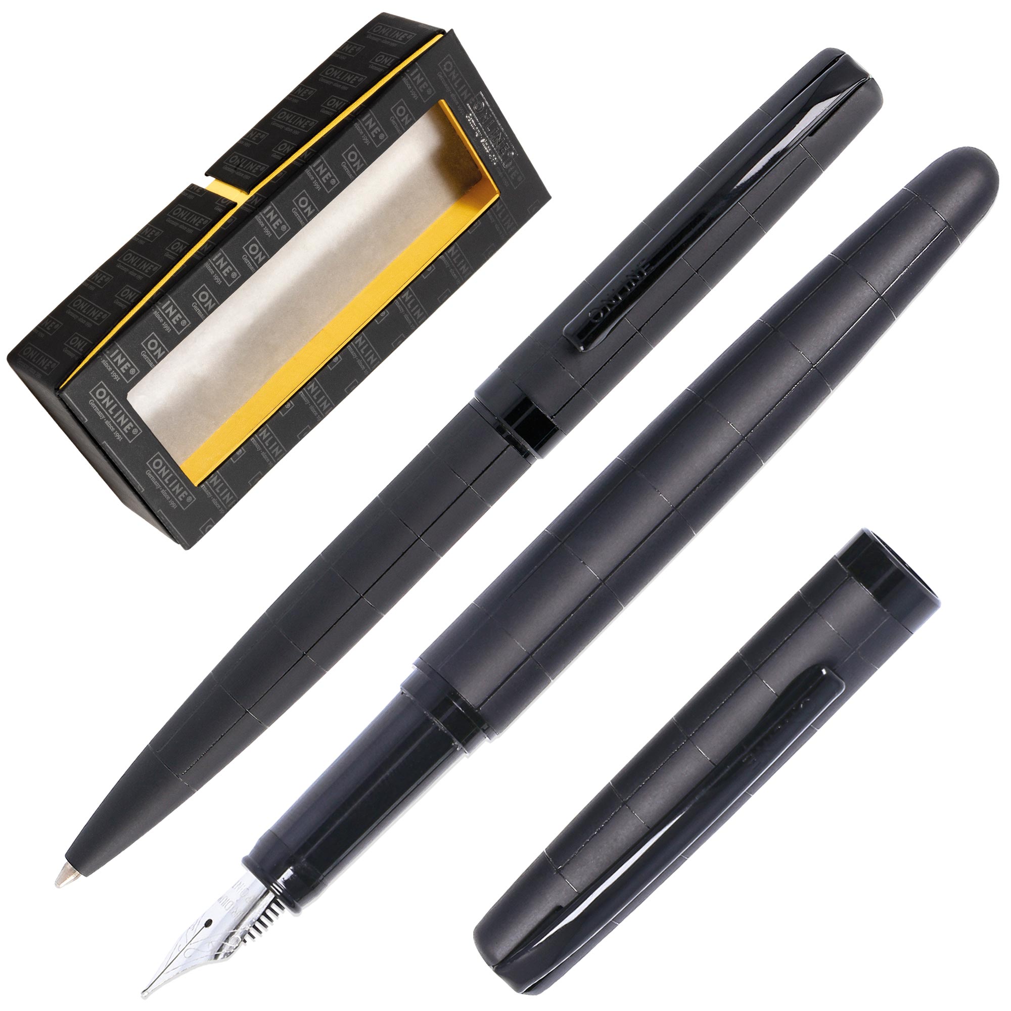 Eleganza Fountain Pen and Ballpen Set Black Style