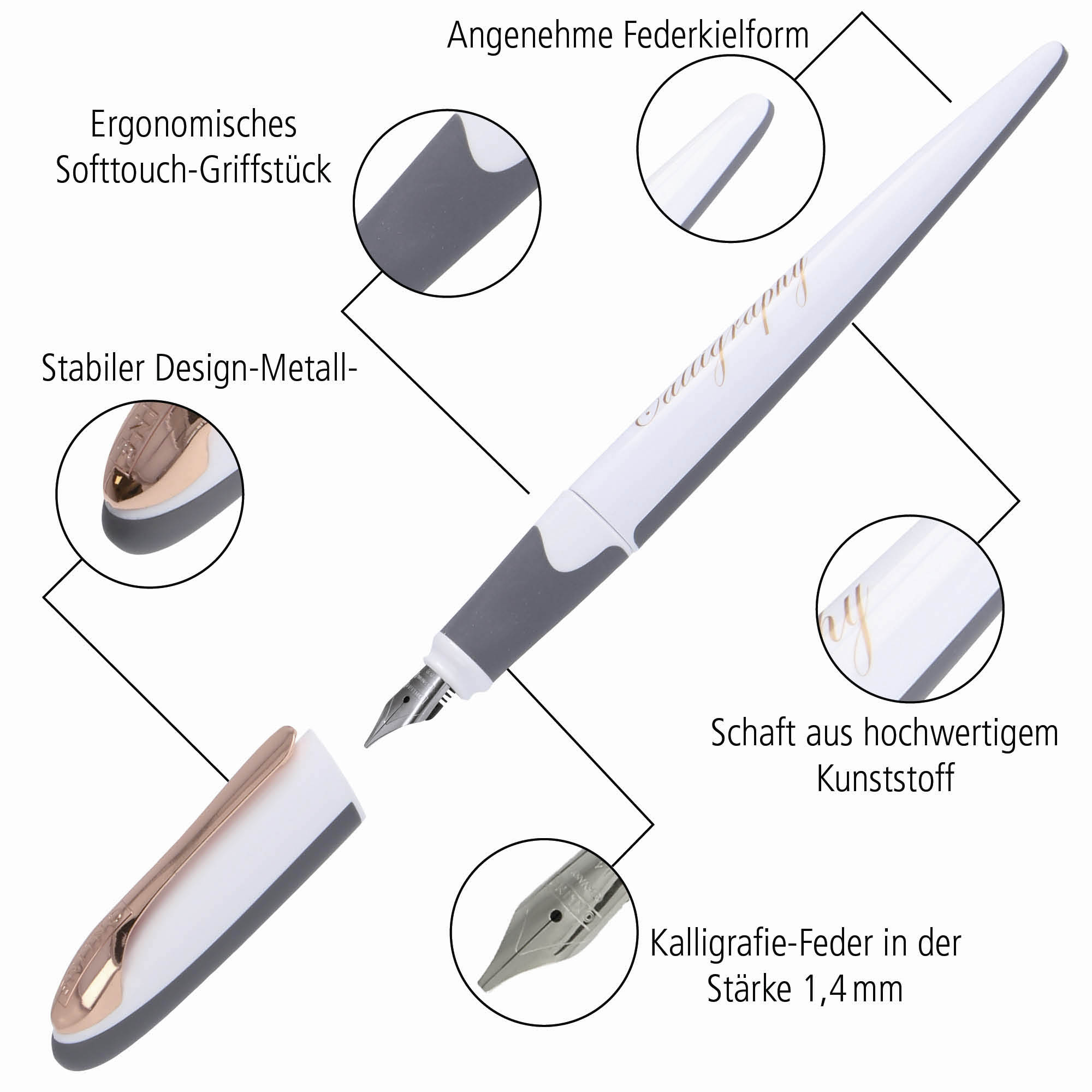 Kalligrafie-Feder in der Stärke 1,4 mm