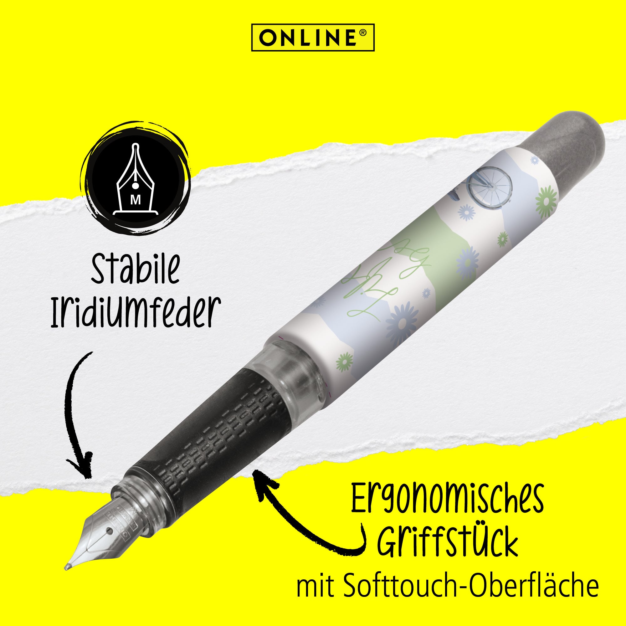 Eine stabile Iridiumfeder und ein ergonomisches Griffstück zeichnen unseren College Füller aus