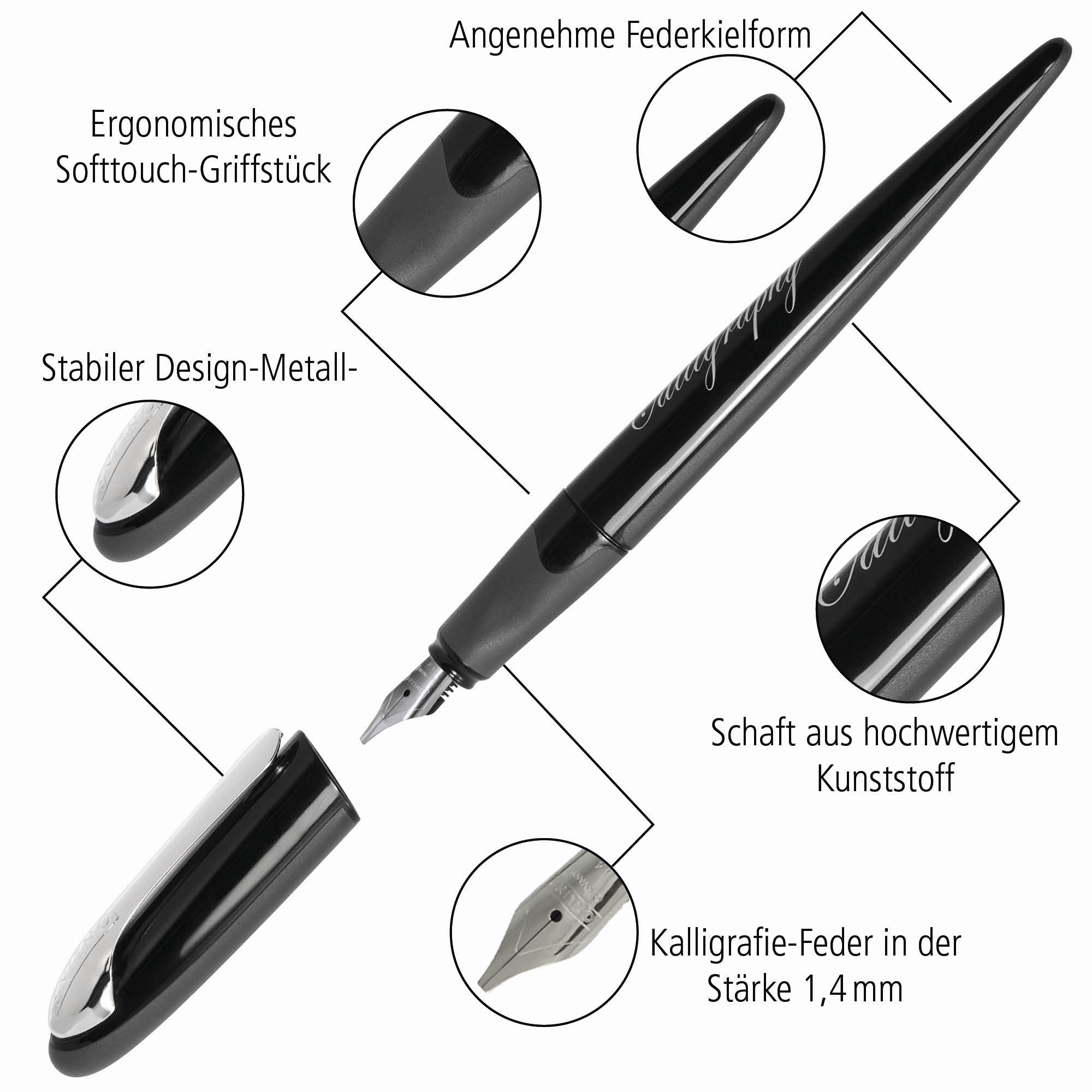 Online Air Calligraphy Fountain Pen Black Rose