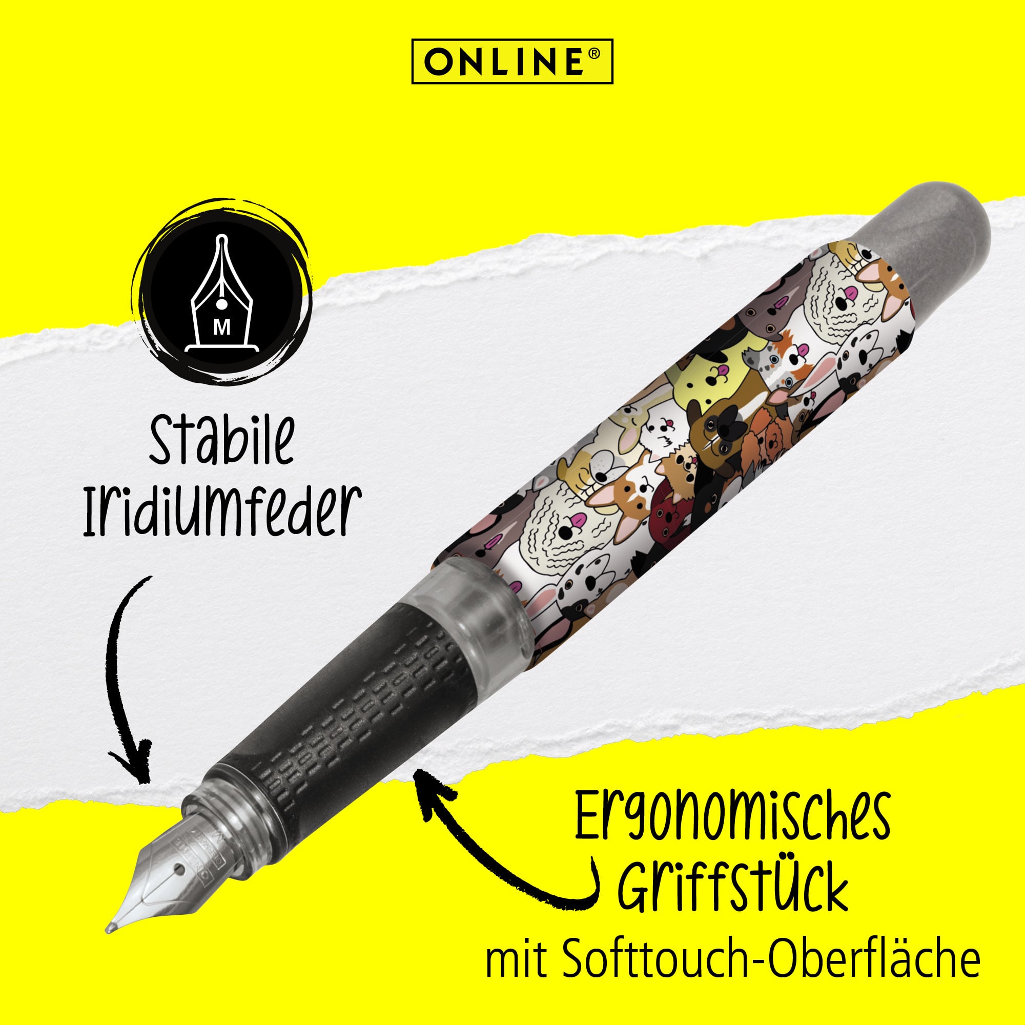 Eine stabile Iridiumfeder und ein ergonomisches Griffstück zeichnen unseren College Füller aus