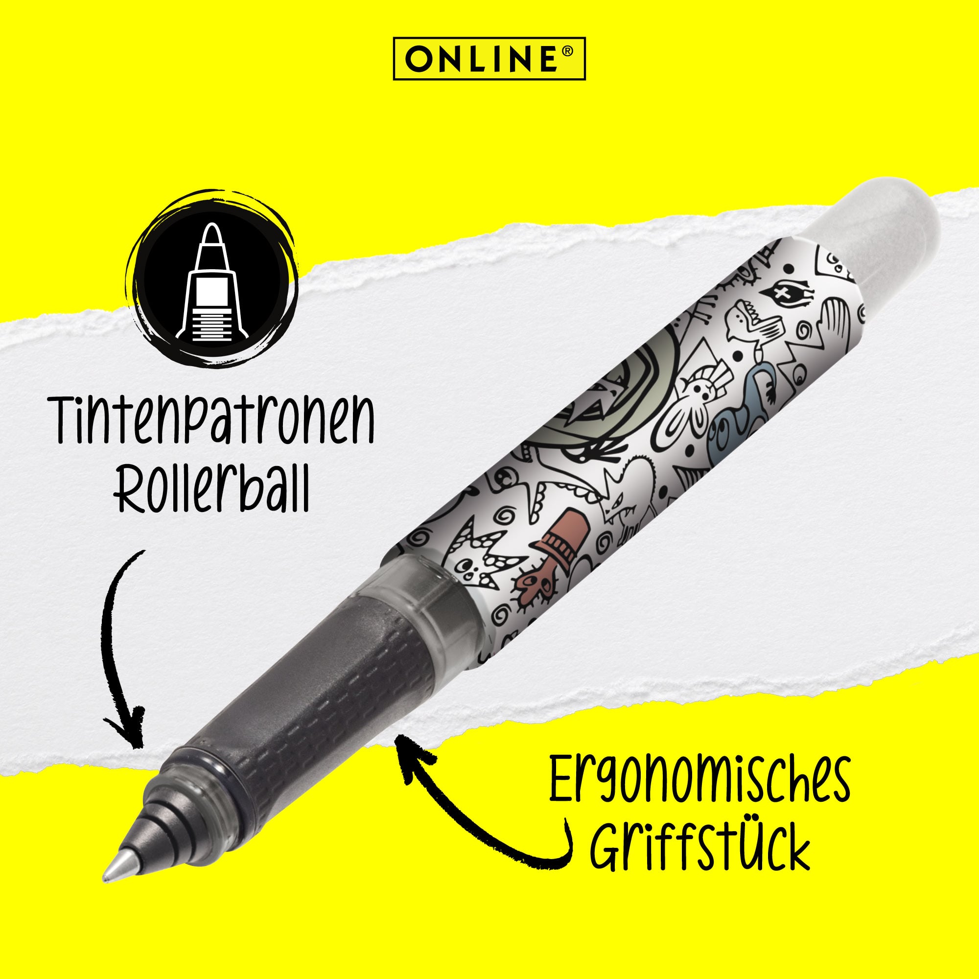 Eine kratzfreie Schreibspitze und ein ergonomisches Griffstück zeichnen unseren College Rollerball a