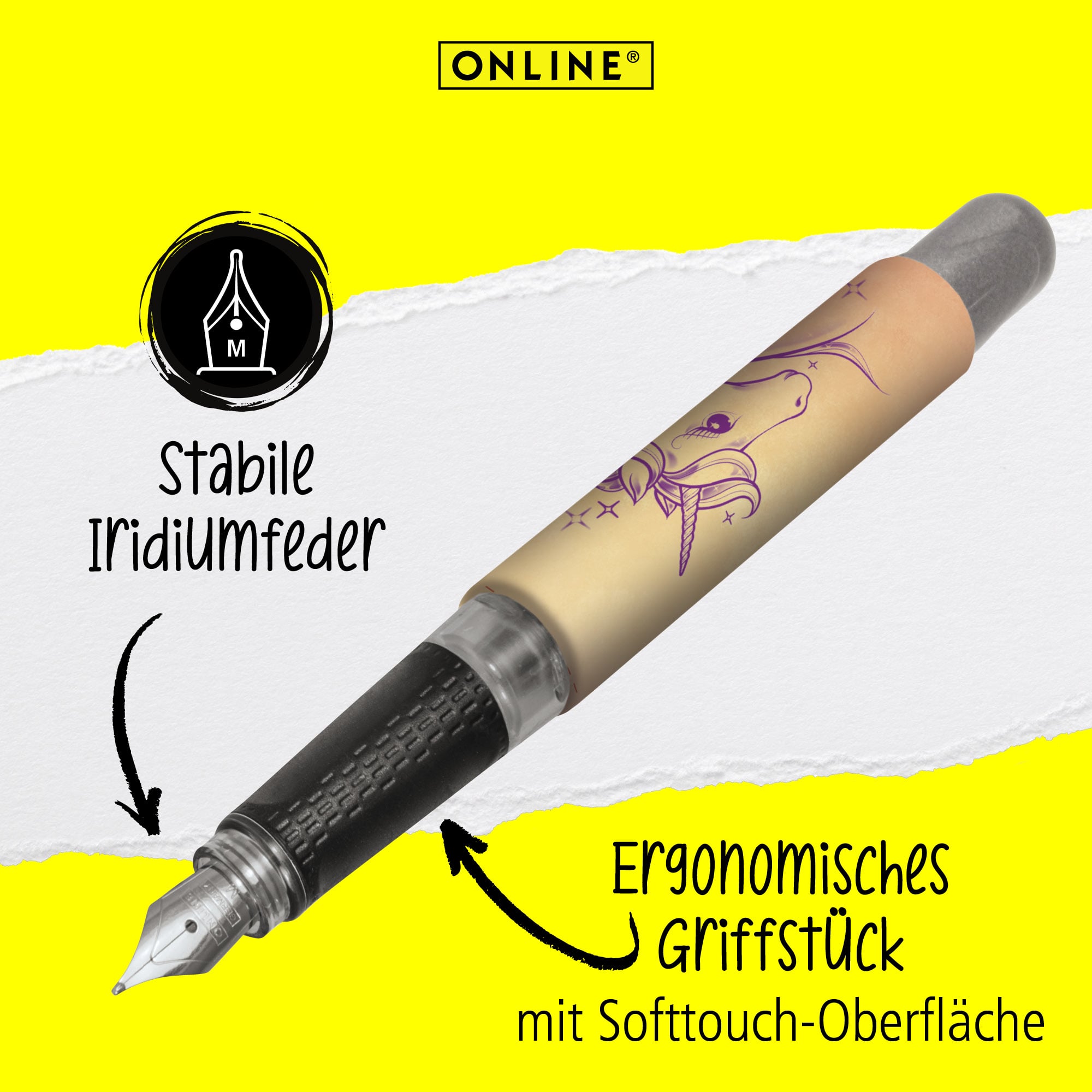 Eine stabile Iridiumfeder und ein ergonomisches Griffstück zeichnen unseren College Füller aus