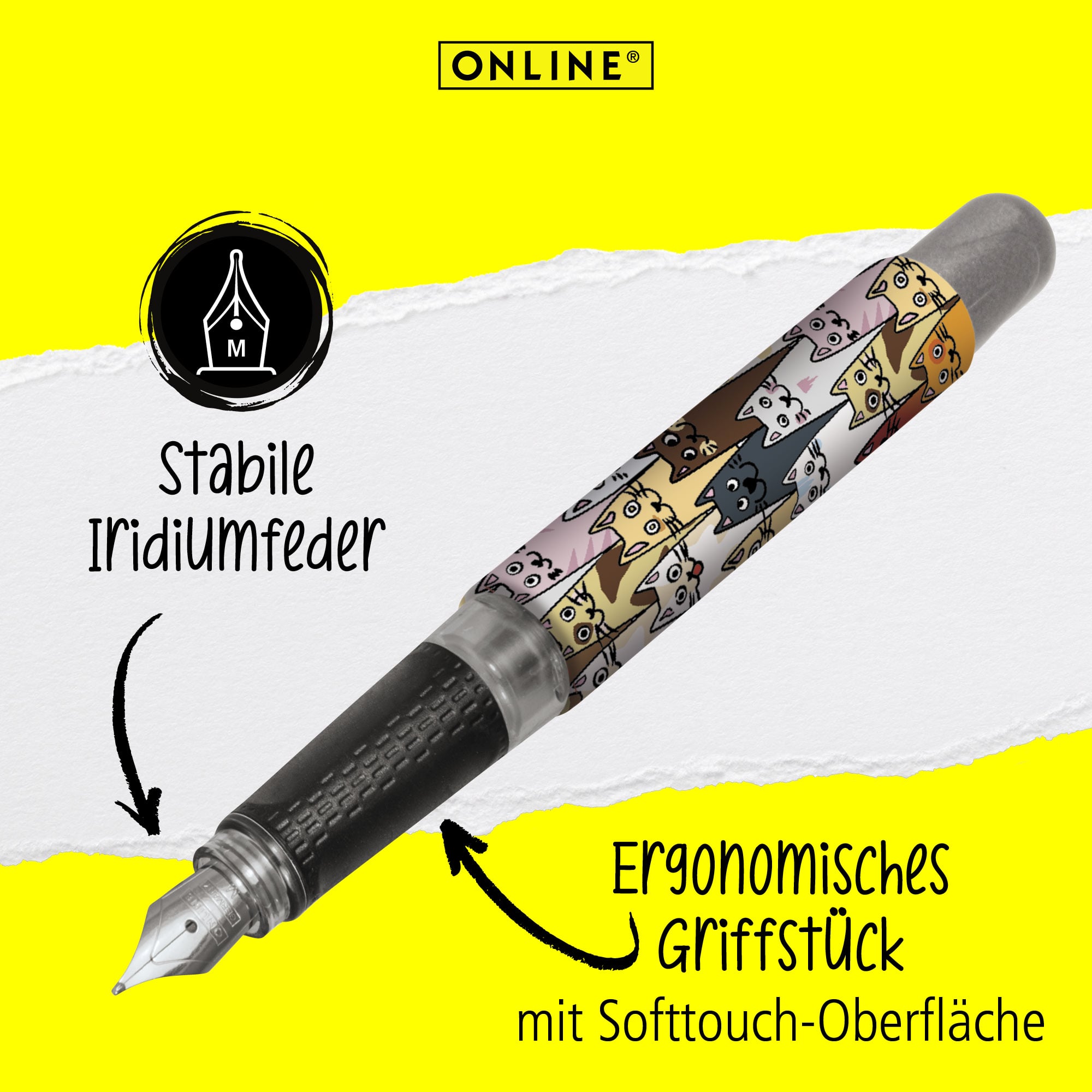 Eine stabile Iridiumfeder und ein ergonomisches Griffstück zeichnen unseren College Füller aus