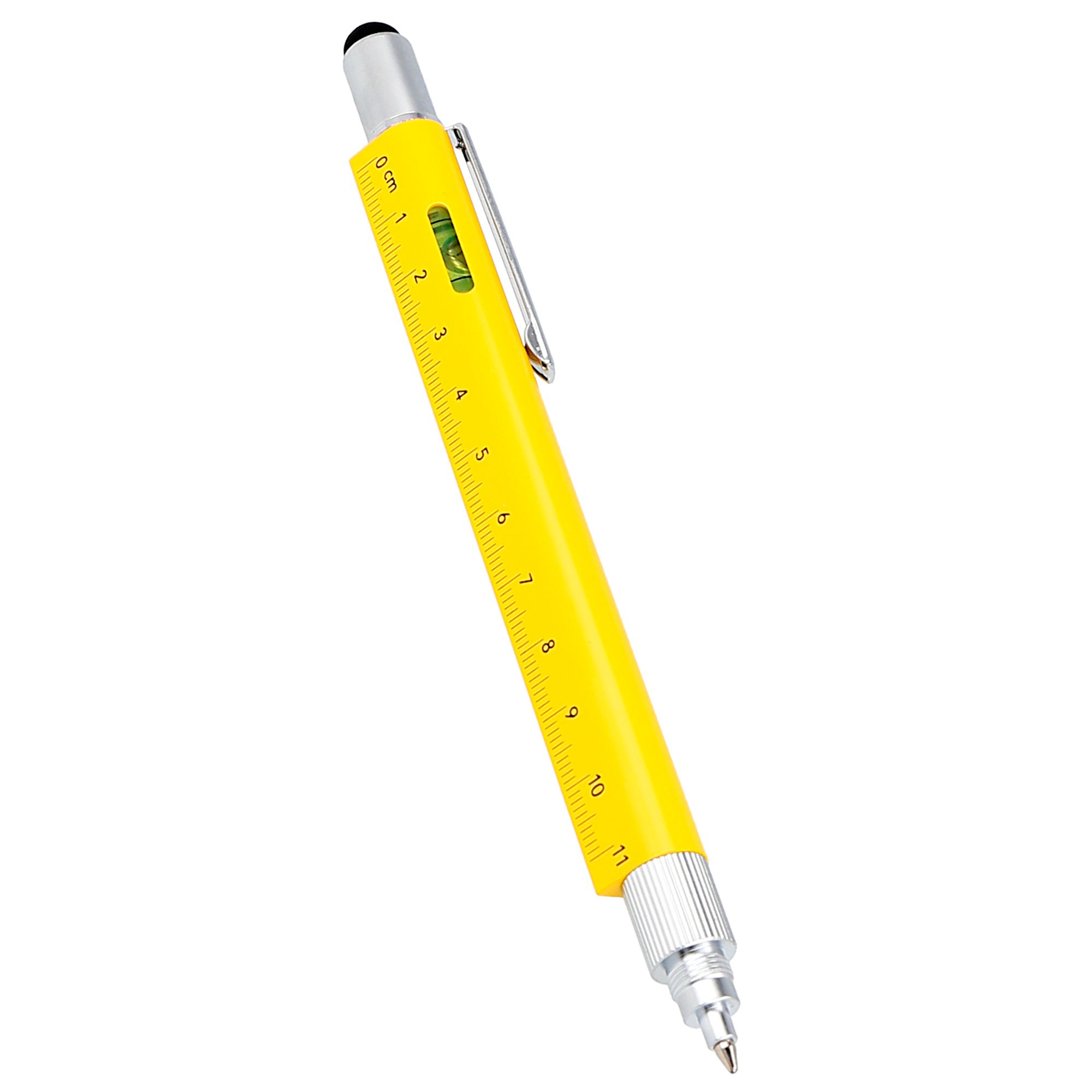 Multifunction pen 6-in-1, ballpen and tool Yellow