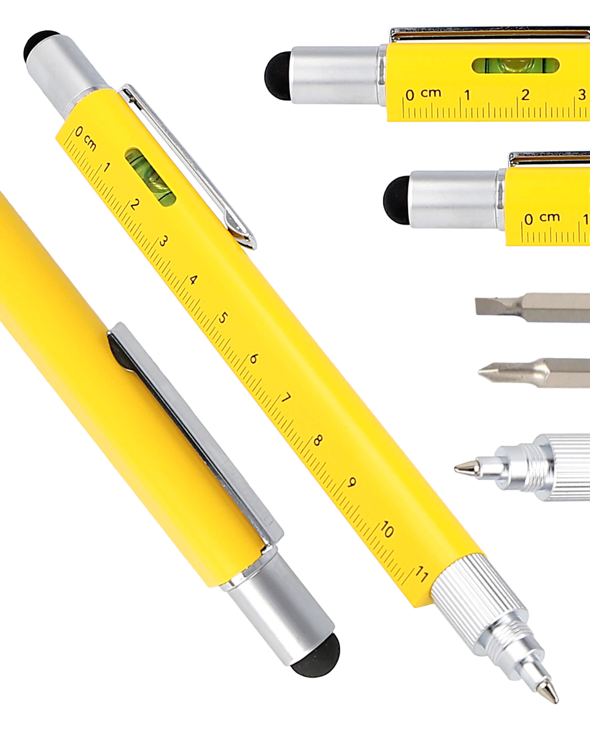 Multifunction pen 6-in-1, ballpen and tool Yellow