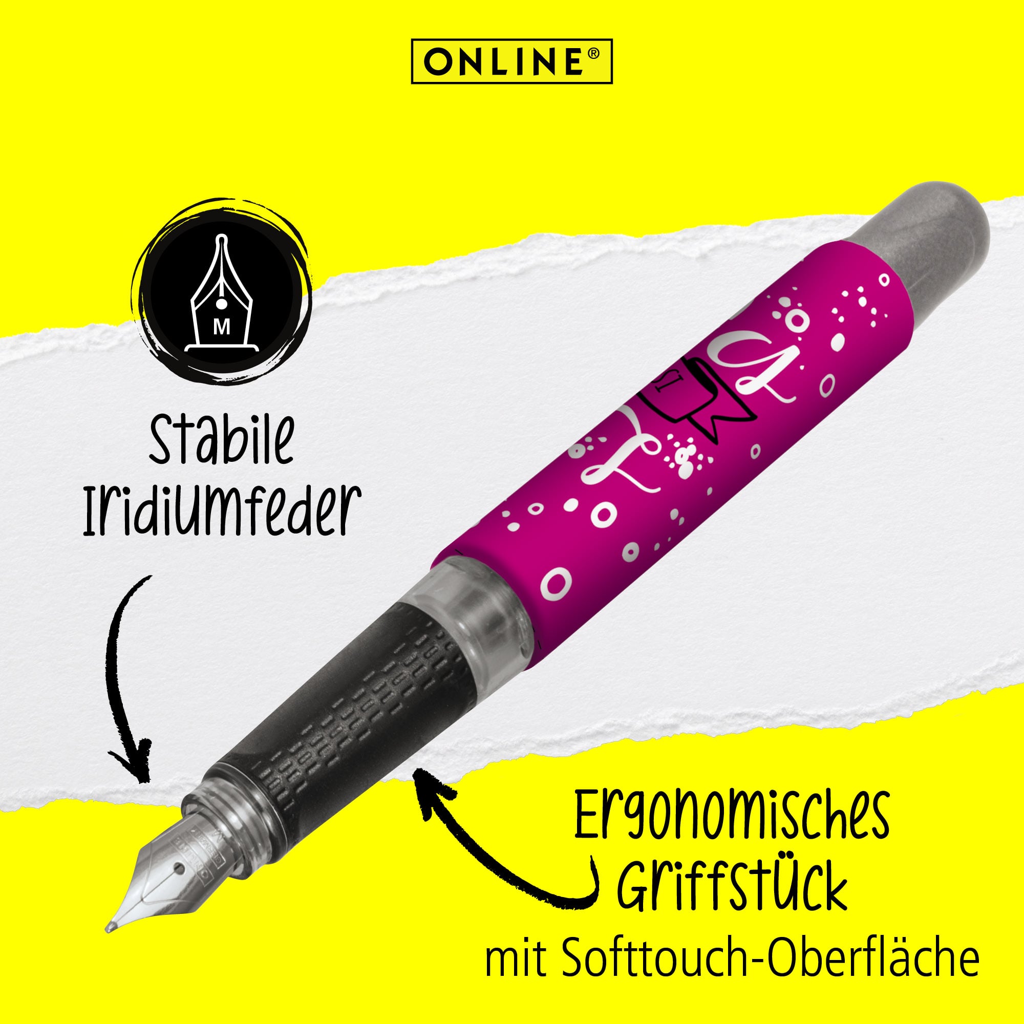 Eine stabile Iridiumfeder und ein ergonomisches Griffstück zeichnen unseren College Füller aus